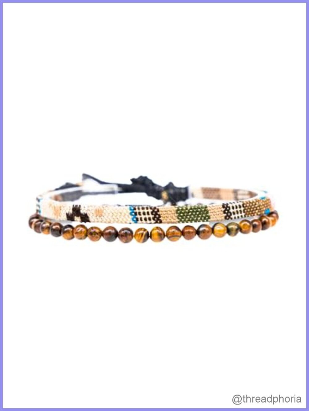2 Pcs Boho Surfer Bracelets Adjustable Waterproof Beaded & Braided Set